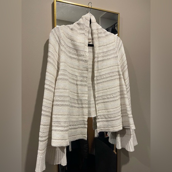 ANTHROPOLOGIE Moth Mahalia Kimono Cream/White Knit Cardigan - L - Picture 3 of 16
